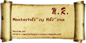 Mesterházy Rózsa névjegykártya