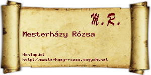 Mesterházy Rózsa névjegykártya